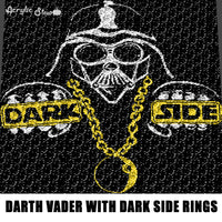 Darth Vader Dark Side Rings Star Wars crochet graphgan blanket pattern; c2c, cross stitch; graph; pdf download; instant download
