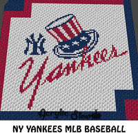 New York Yankees MLB crochet blanket pattern; c2c, cross stitch graph; instant download