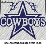 Dallas Cowboys NFL Football Team Logo crochet graphgan blanket pattern; c2c, cross stitch graph; pdf download; instant download
