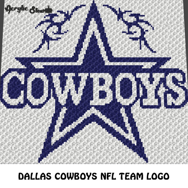 Dallas Cowboys NFL Football Team Logo crochet graphgan blanket pattern; c2c, cross stitch graph; pdf download; instant download