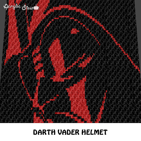 Darth Vader Face Helmet Face Star Wars Villain Character Art crochet graphgan blanket pattern; c2c, cross stitch graph; pdf download; instant download