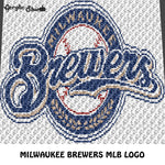 Milwaukee Brewers MLB Logo crochet graphgan blanket pattern; c2c, cross stitch graph; pdf download; instant download