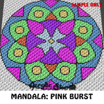 Mandala Geometric Art crochet blanket pattern; c2c, cross stitch graph; instant download