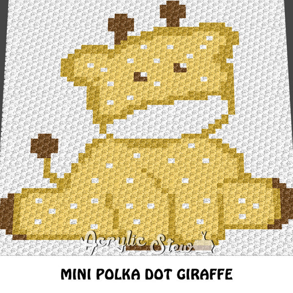 Custom Mini Polka Dot Giraffe crochet blanket pattern; c2c, cross stitch graph; pdf download; instant download