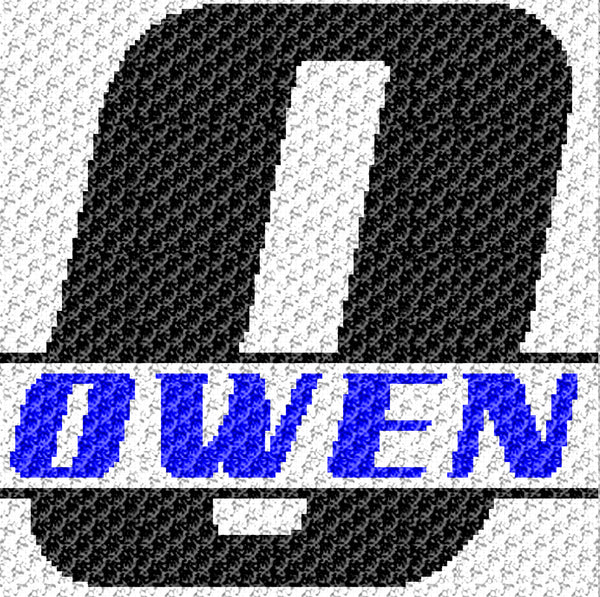 Custom Personalized Letter 'O' and Custom Name for Boy crochet graphgan blanket pattern; graphgan pattern, c2c, single crochet; cross stitch; graph; pdf