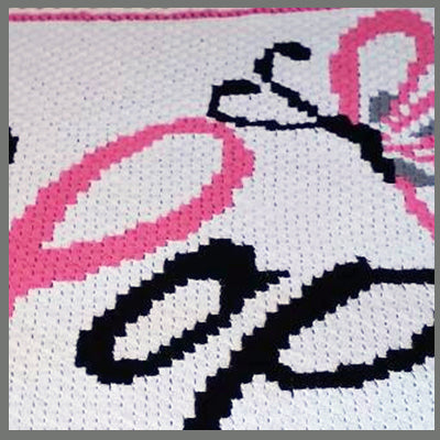Breast Cancer Hope Butterfly C2C Crochet Graphgan