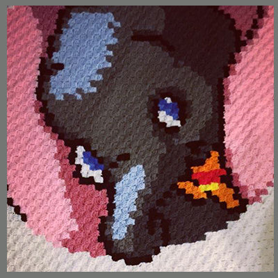 Custom Dumbo Blanket with Disney Font Name C2C Graphgan