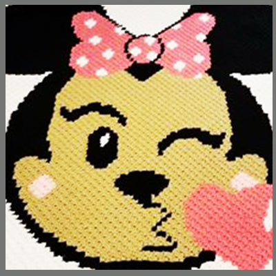 Minnie Mouse Emoji C2C Crochet Graphgan