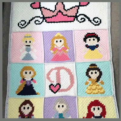 Pink Princess Crown C2C Graphgan