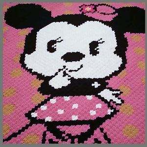 Vintage Minnie Mouse Polka Dots C2C Crochet Graphgan