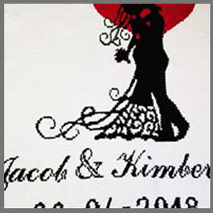 Custom Bride and Groom Personalized Names Wedding Date Single Crochet Graphgan