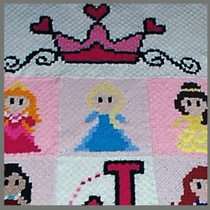 Custom Princess Crown Topper C2C Crochet Graphgan