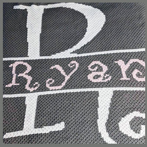 Custom Personalized Fancy Curly Letter 'R' and Name 'Ryan' C2C Crochet Graphgan