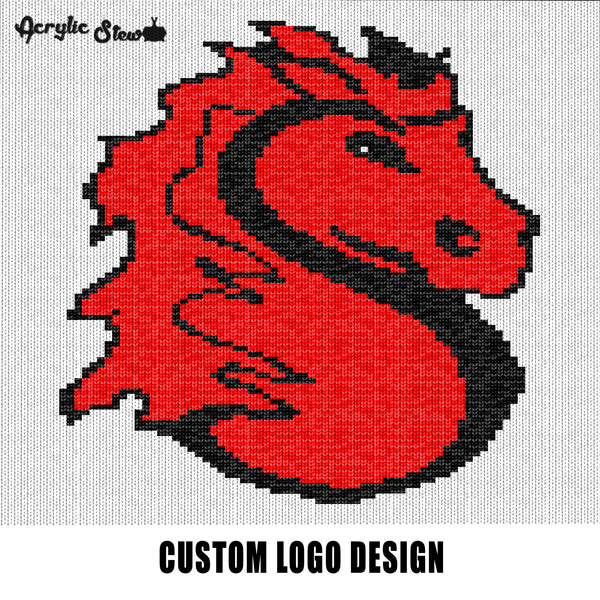 Custom Logo Design crochet graphgan blanket pattern; graphgan pattern, c2c; single crochet; cross stitch; graph; pdf download; instant download