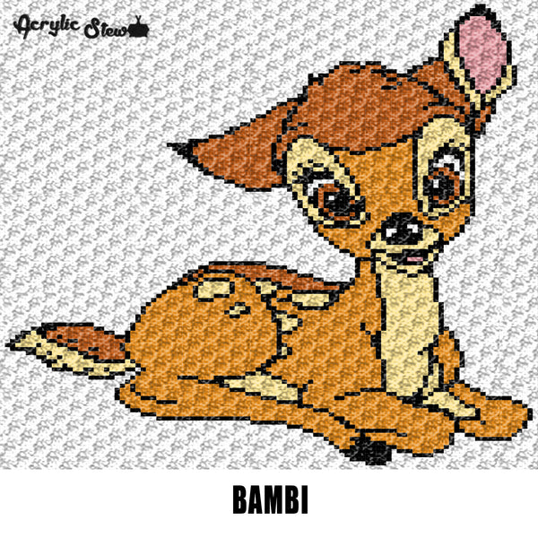 Baby Bambi Woodland Deer Baby Layette Nursery Baby Shower crochet graphgan blanket pattern; c2c; single crochet; cross stitch; graph; pdf download; instant download