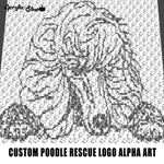 Custom Poodle Rescue Logo Alpha Art crochet graphgan blanket pattern; graphgan pattern, c2c; single crochet; cross stitch; graph; pdf download; instant download