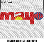 Custom Mayo Business Logo crochet graphgan blanket pattern; graphgan pattern, c2c; single crochet; cross stitch; graph; pdf download; instant download