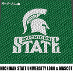 Michigan State University Spartans College Logo and Mascot crochet graphgan blanket pattern; graphgan pattern, c2c; single crochet; cross stitch; graph; pdf download; instant download