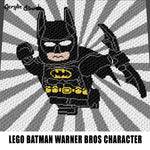 Lego Batman DC Comics Television Movie Cartoon Superhero crochet graphgan blanket pattern; c2c; single crochet; cross stitch; graph; pdf download; instant download