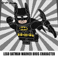 Lego Batman DC Comics Television Movie Cartoon Superhero crochet graphgan blanket pattern; c2c; single crochet; cross stitch; graph; pdf download; instant download