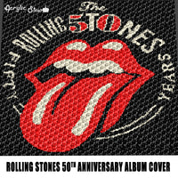 The Rolling Stones 50th Anniversary Album Cover Vintage Music crochet graphgan blanket pattern; c2c, cross stitch; graph; pdf download; instant download