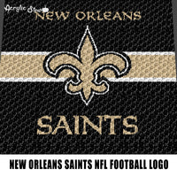 New Orleans Saints NFL Football Logo Art crochet graphgan blanket pattern; c2c; single crochet; cross stitch; graph; pdf download; instant download