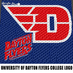 University Of Dayton Flyers Logo Dayton Ohio College Logo crochet graphgan blanket pattern; graphgan pattern, c2c; single crochet; cross stitch; graph; pdf download; instant download