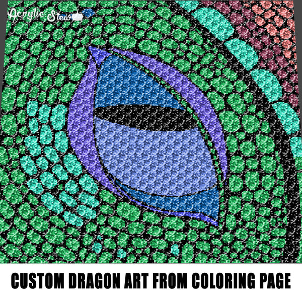 Custom Dragon Art Colored By Child From Coloring Page Recreation crochet graphgan blanket pattern; graphgan pattern, c2c; single crochet; cross stitch; graph; pdf download; instant download