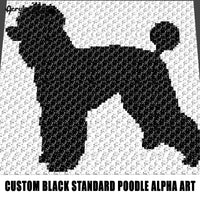 Custom Black Standard Poodle Alpha Art crochet graphgan blanket pattern; graphgan pattern, c2c; single crochet; cross stitch; graph; pdf download; instant download