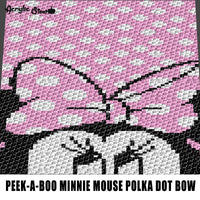 Peek-A-Boo Minnie Mouse Disney Cartoon Movie Character Polka Dot Bow crochet graphgan blanket pattern; graphgan pattern, c2c; single crochet; cross stitch; graph; pdf download; instant download