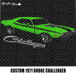 Custom 1971 Dodge Challenger With Vintage Challenger Word Logo and Lettering crochet graphgan blanket pattern; graphgan pattern, c2c; single crochet; cross stitch; graph; pdf download; instant download