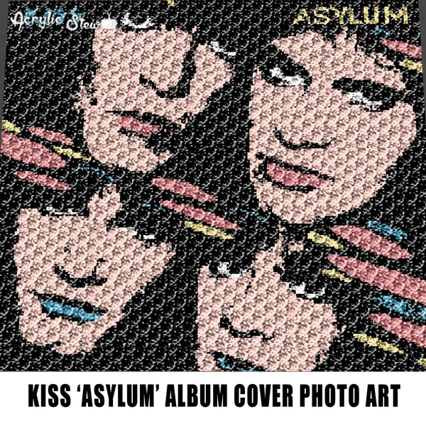 KISS Asylum Album Cover Rock N' Roll Hard Rock Heavy Metal Rock Band Art crochet graphgan blanket pattern; graphgan pattern, c2c; single crochet; cross stitch; graph; pdf download; instant download