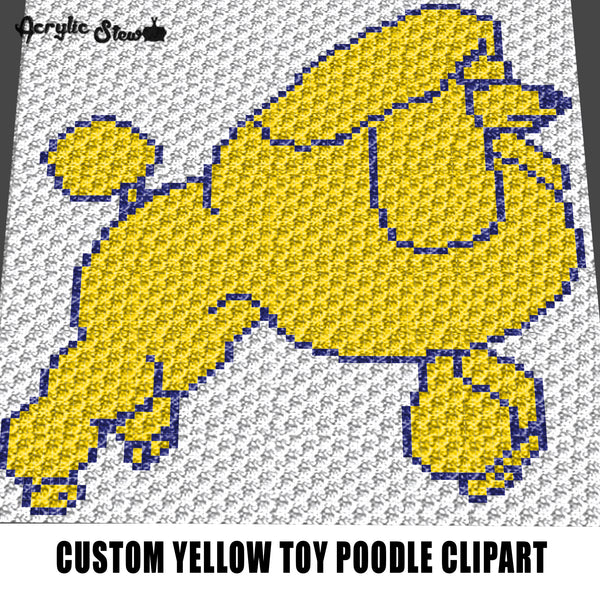 Custom Yellow Toy Poodle Bi-Color Clipart Image crochet graphgan blanket pattern; graphgan pattern, c2c; single crochet; cross stitch; graph; pdf download; instant download