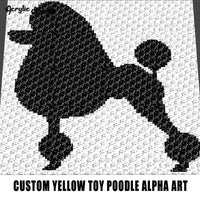 Custom Yellow Toy Poodle Alpha Art crochet graphgan blanket pattern; graphgan pattern, c2c; single crochet; cross stitch; graph; pdf download; instant download