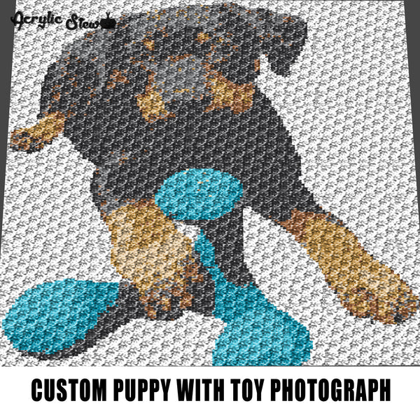 Custom Puppy Dog Photograph Pet Photo Animal Friends Photo Art crochet graphgan blanket pattern; graphgan pattern, c2c; single crochet; cross stitch; graph; pdf download; instant download