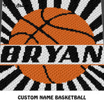 Custom Personalized Name Basketball crochet graphgan blanket pattern; graphgan pattern, c2c, cross stitch graph; pdf