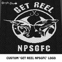 Custom Get Reel Logo Decal with Custom Letters crochet blanket pattern; c2c, cross stitch graph; instant download