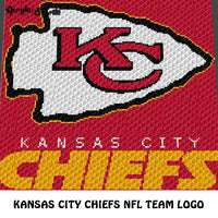 Kansas City Chiefs NFL Football Team Logo crochet graphgan blanket pattern; c2c; single crochet; cross stitch; graph; pdf download; instant download