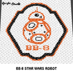 BB-8 Star Wars Astromech Droid Character crochet graphgan blanket pattern; c2c, cross stitch graph; pdf download; instant download