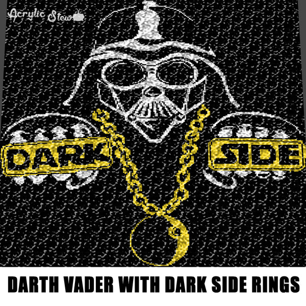 Darth Vader Dark Side Rings Star Wars crochet graphgan blanket pattern; c2c, cross stitch; graph; pdf download; instant download
