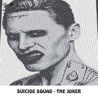 Custom The Joker Suicide Squad Photograph Black and White crochet blanket pattern; c2c, knitting, cross stitch graph; pdf download; instant download