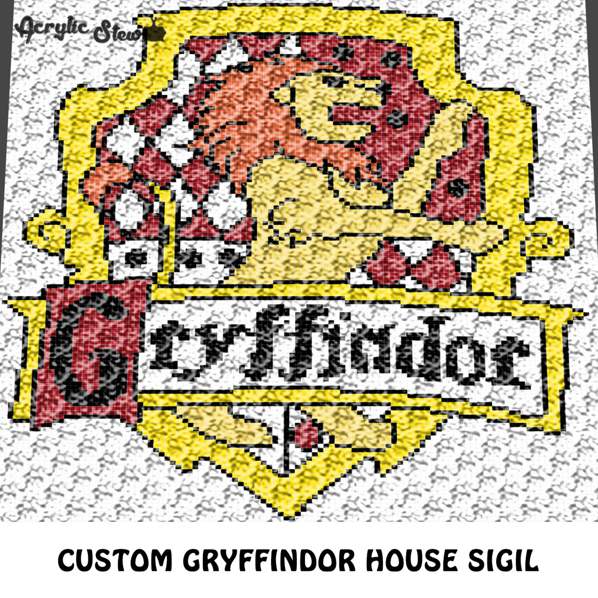 Custom Gryffindor House Sigil Harry Potter Logo crochet graphgan blank ...