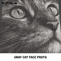 Gray Cat Face Photograph Art crochet graphgan blanket pattern; graphgan pattern, c2c, knitting, cross stitch graph; pdf download; instant download