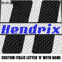 Custom Personalized Letter 'H' and Custom Name for Boy crochet graphgan blanket pattern; graphgan pattern, c2c, single crochet; cross stitch; graph; pdf