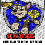 Chase In Action Paw Patrol TV Show Cartoon Character crochet graphgan blanket pattern; c2c; single crochet; cross stitch; graph; pdf download; instant download
