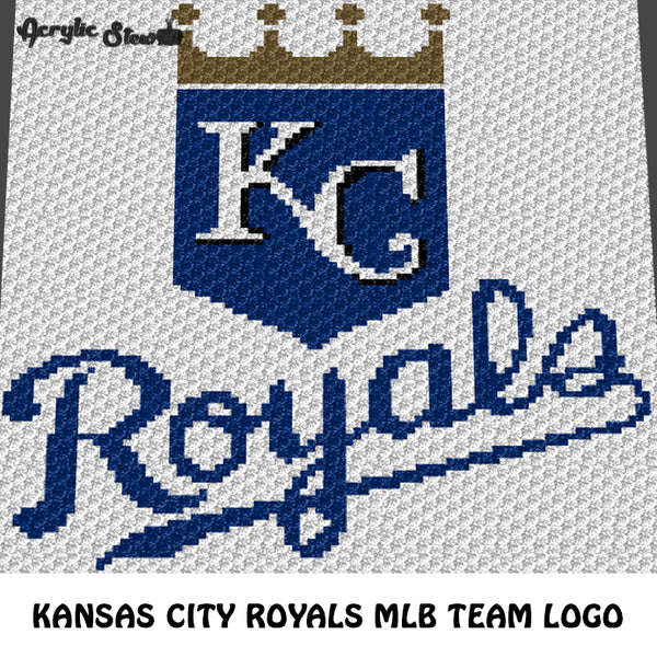 Kansas City Royals MLB Baseball Team Logo crochet graphgan blanket pattern; c2c, cross stitch graph; instant download