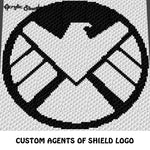 Custom Marvel Agents of Shield Logo Symbol crochet graphgan blanket pattern; c2c, cross stitch graph; pdf download; instant download