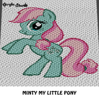 Minty My Little Pony TV Show Cartoon Character crochet graphgan blanket pattern; graphgan pattern, c2c, cross stitch graph; pdf download; instant download
