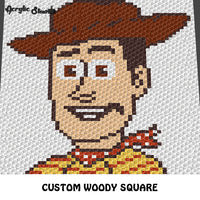 Custom Woody Buzz Hamm Rex Toy Story Disney Pixar Movie Characters crochet graphgan blanket pattern; c2c, cross stitch graph; instant download