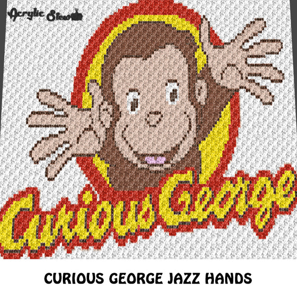 Curious George Children's Book Cartoon Character crochet graphgan blanket pattern; graphgan pattern, c2c, cross stitch graph; pdf download; instant download
